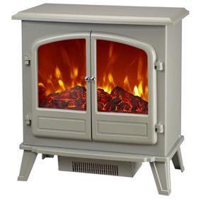 Focal Point Weybourne 1850W Matt Sage grey Electric Stove (H)670mm (W)635mm