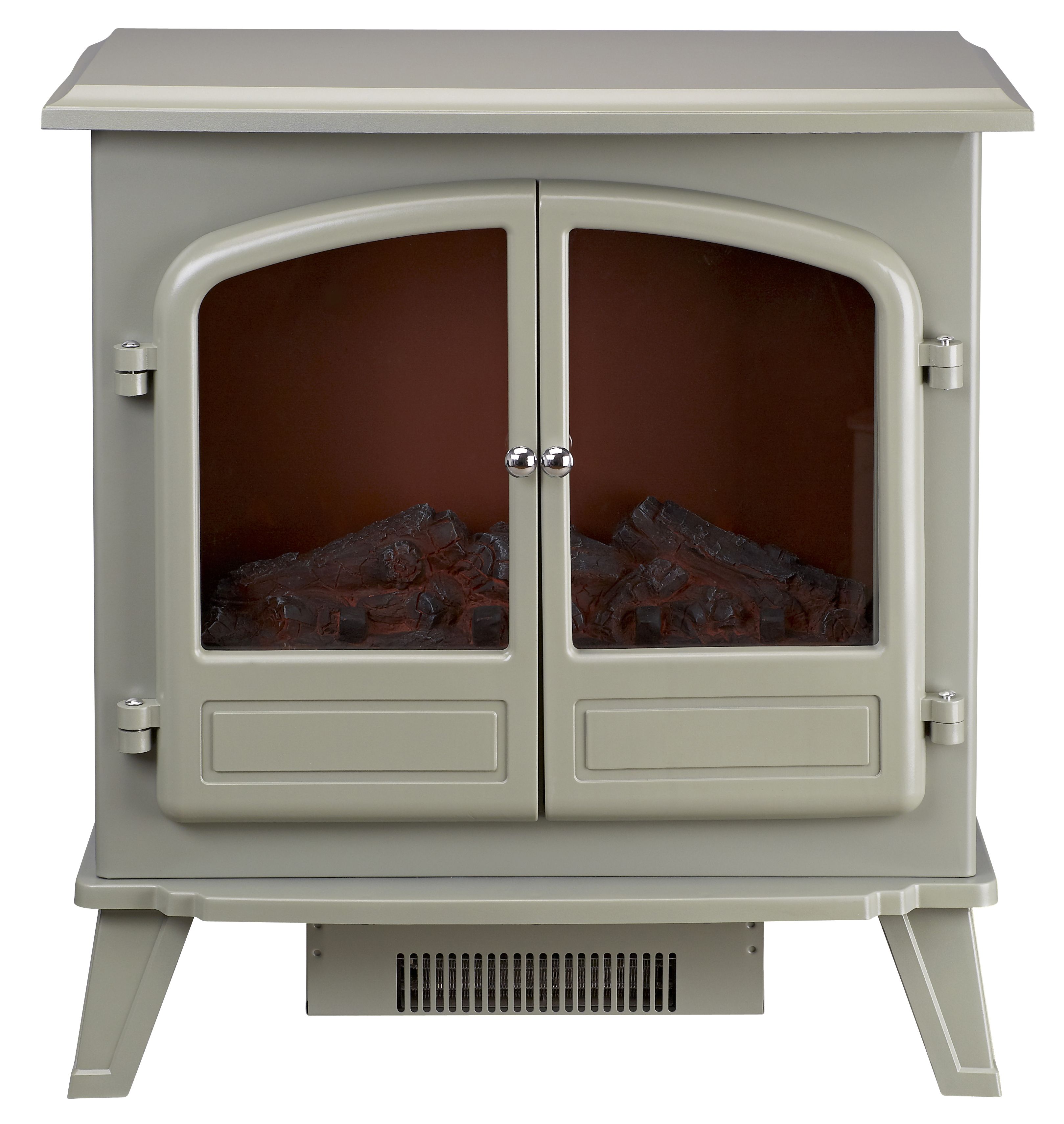 Focal Point Weybourne 1850W Matt Sage grey Electric Stove (H)670mm (W)635mm