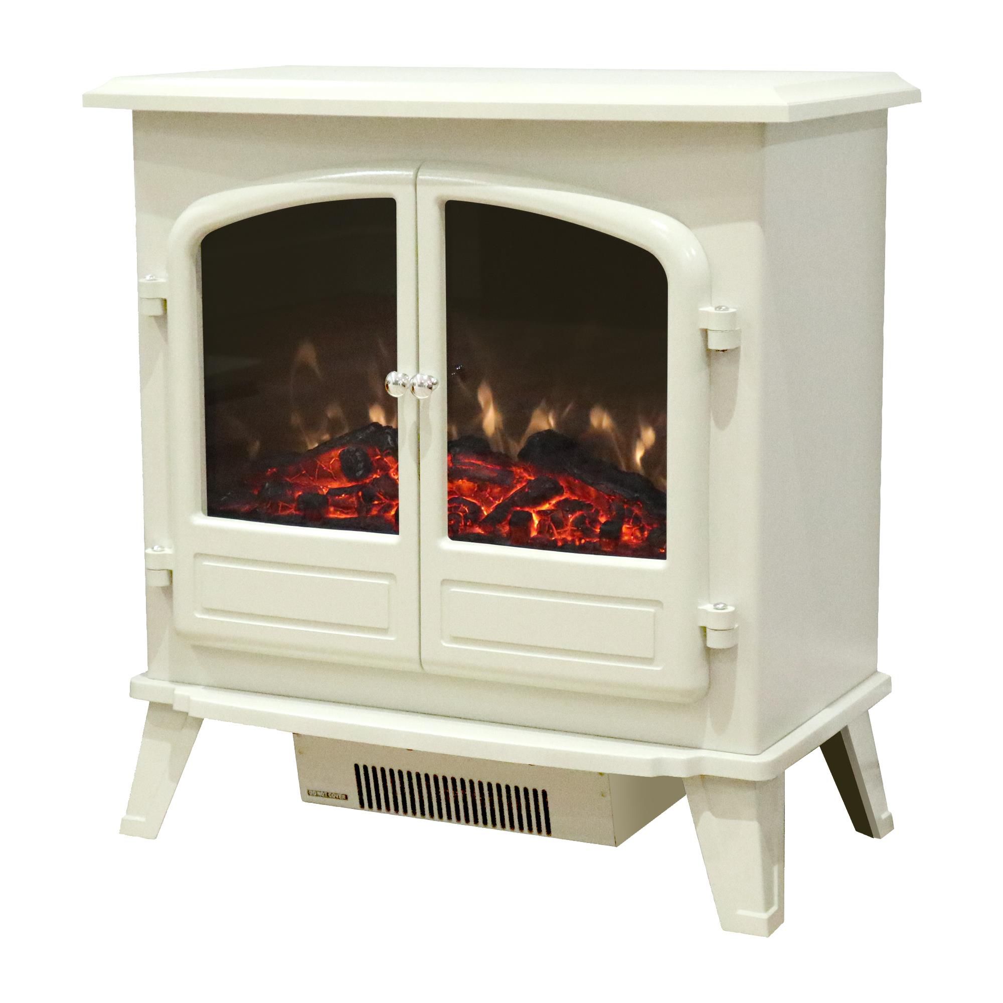 Focal Point Weybourne Traditional 1850W Matt Cream Electric Stove ...