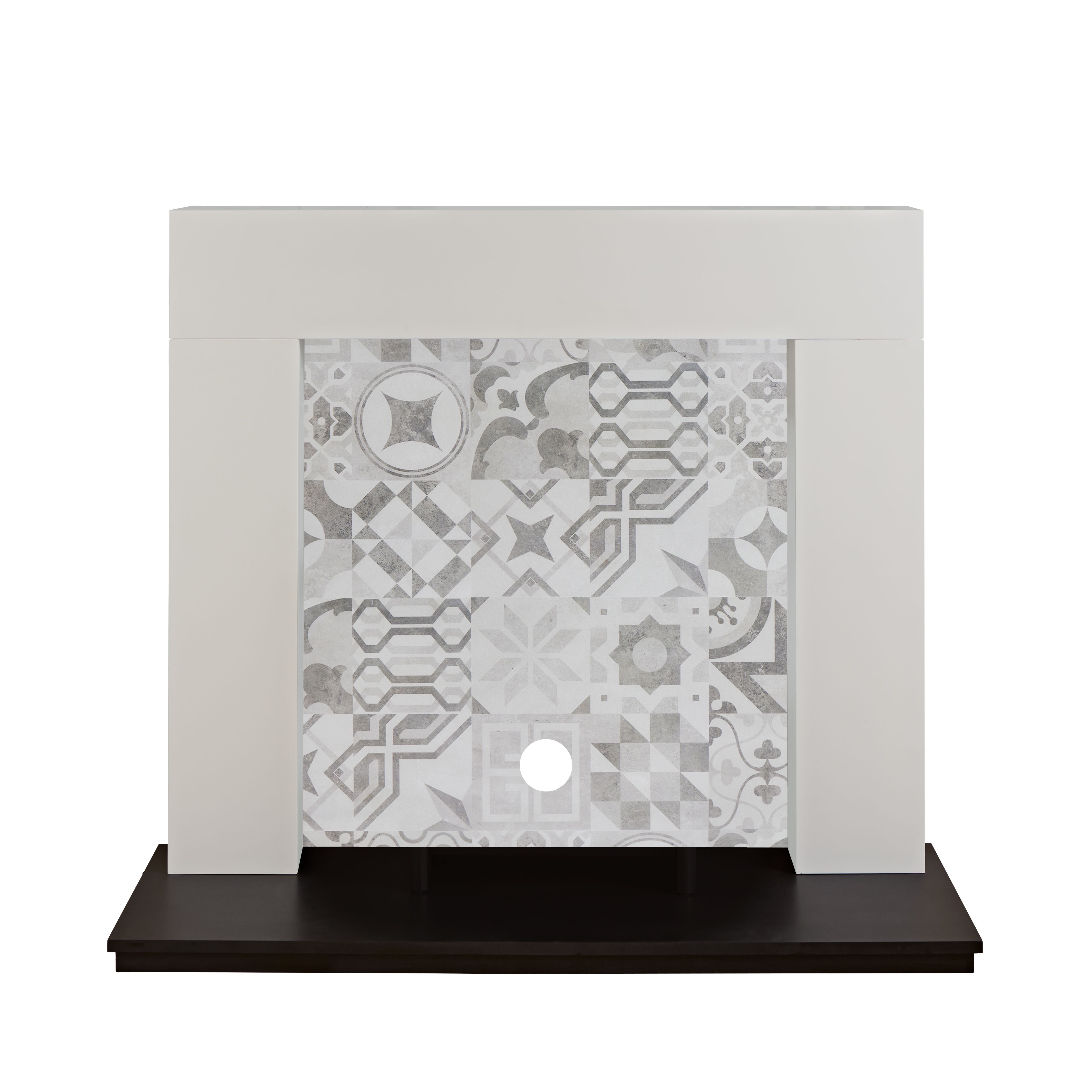Focal Point Wichita White & black MDF Artisian Fireplace surround set