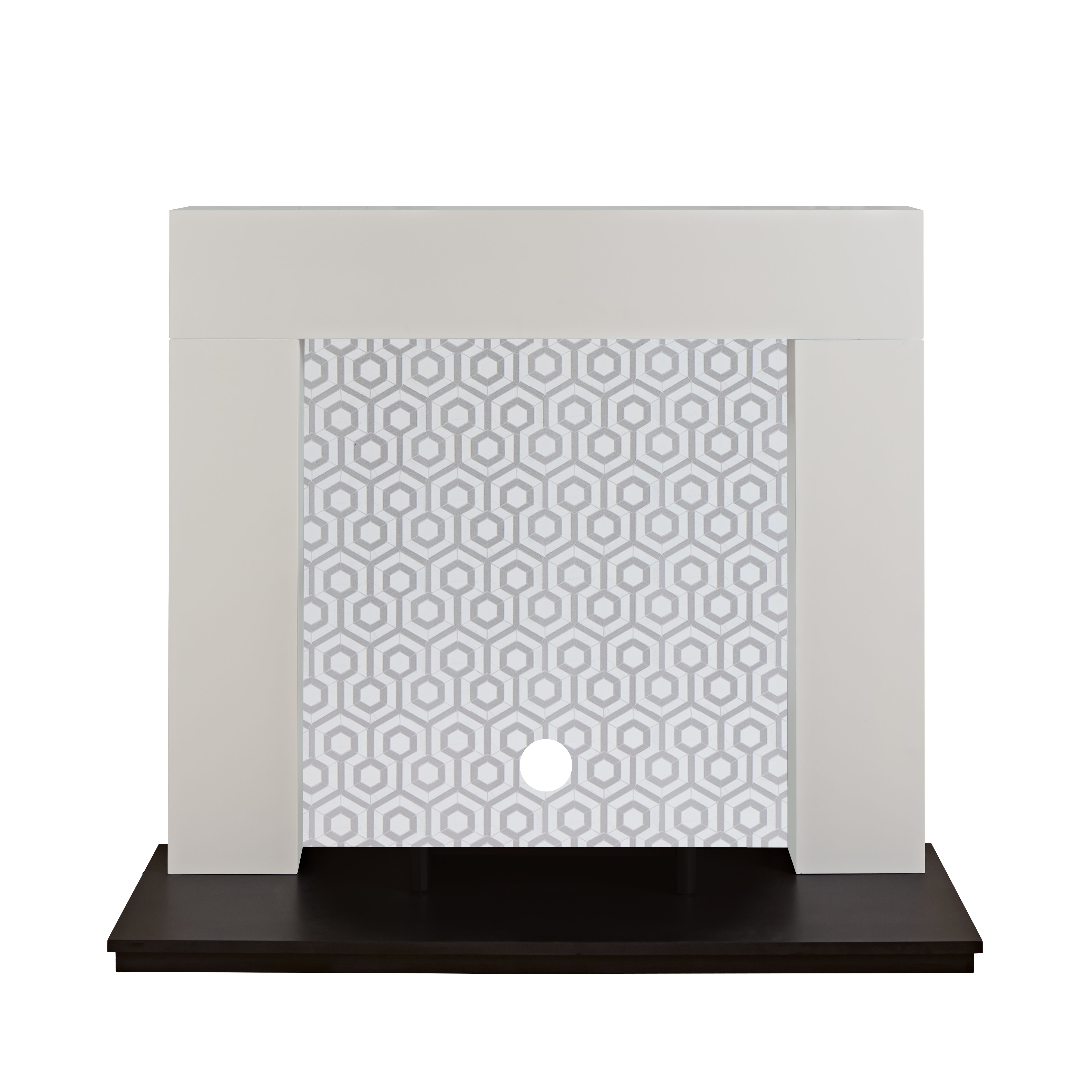 Focal Point Wichita White & black MDF Fireplace surround set
