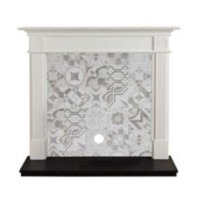 Focal Point Woodthorpe White & black MDF Artisian Fireplace surround set