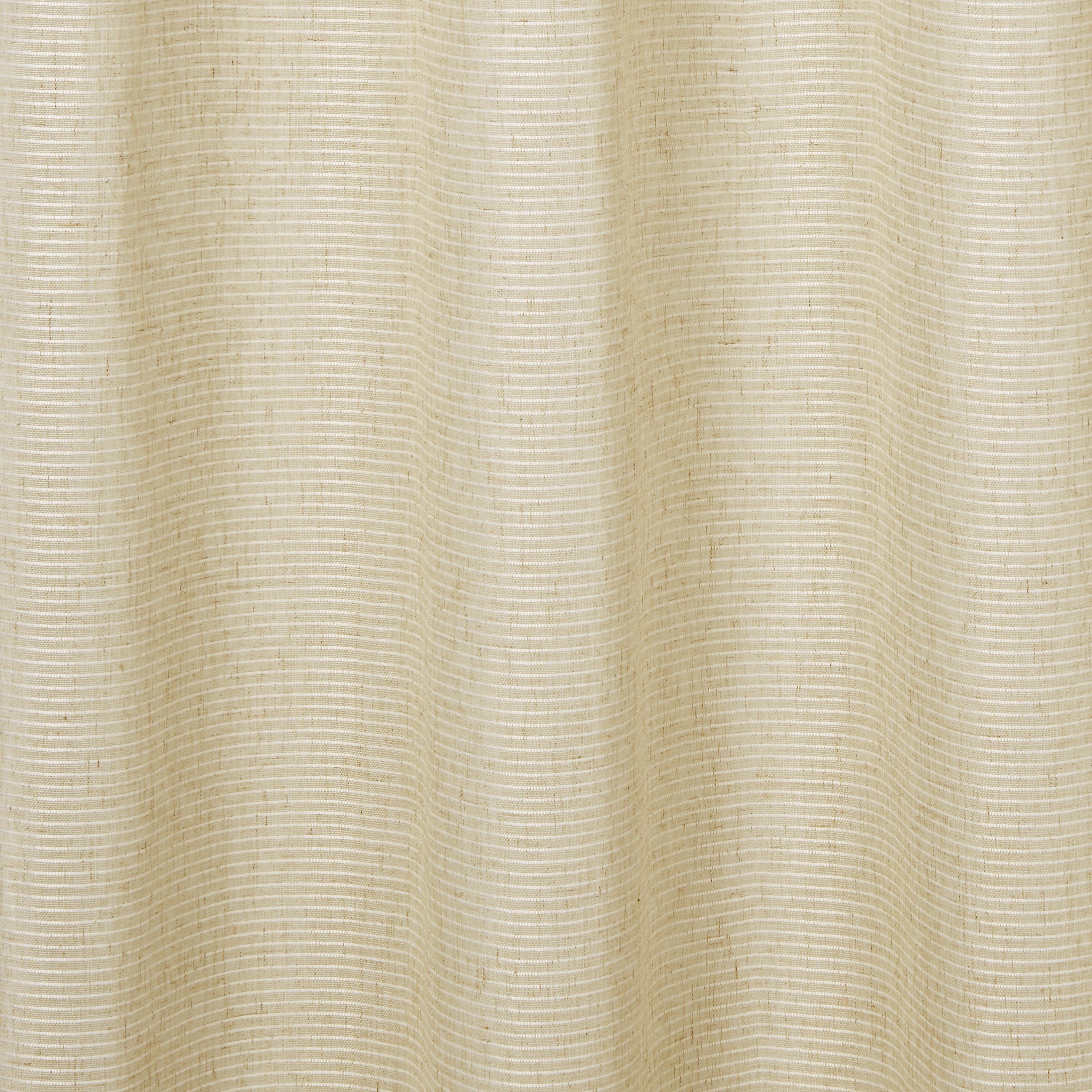 Fola Beige Horizontal stripe Unlined Eyelet Voile curtain (W)140cm (L)260cm, Single