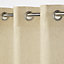 Fola Beige Horizontal stripe Unlined Eyelet Voile curtain (W)140cm (L)260cm, Single
