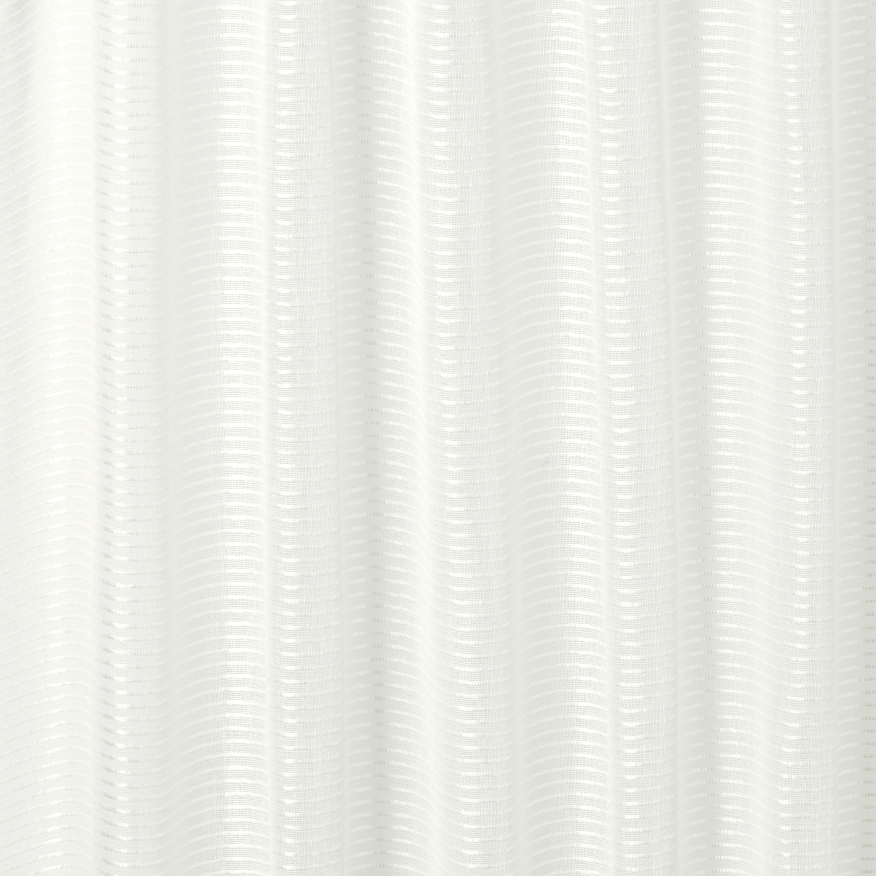Fola White Horizontal stripe Unlined Pencil pleat Voile curtain (W)140cm (L)260cm, Single