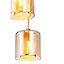 Forde Flush Brass & champagne 6 Lamp Ceiling light