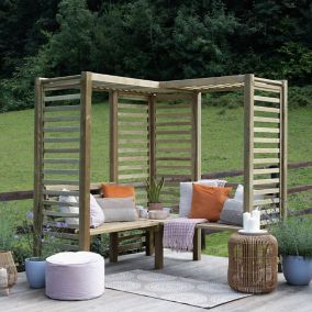 Forest Firenze Corner arbour, (H)1970mm (W)1800mm (D)1800mm - Assembly required