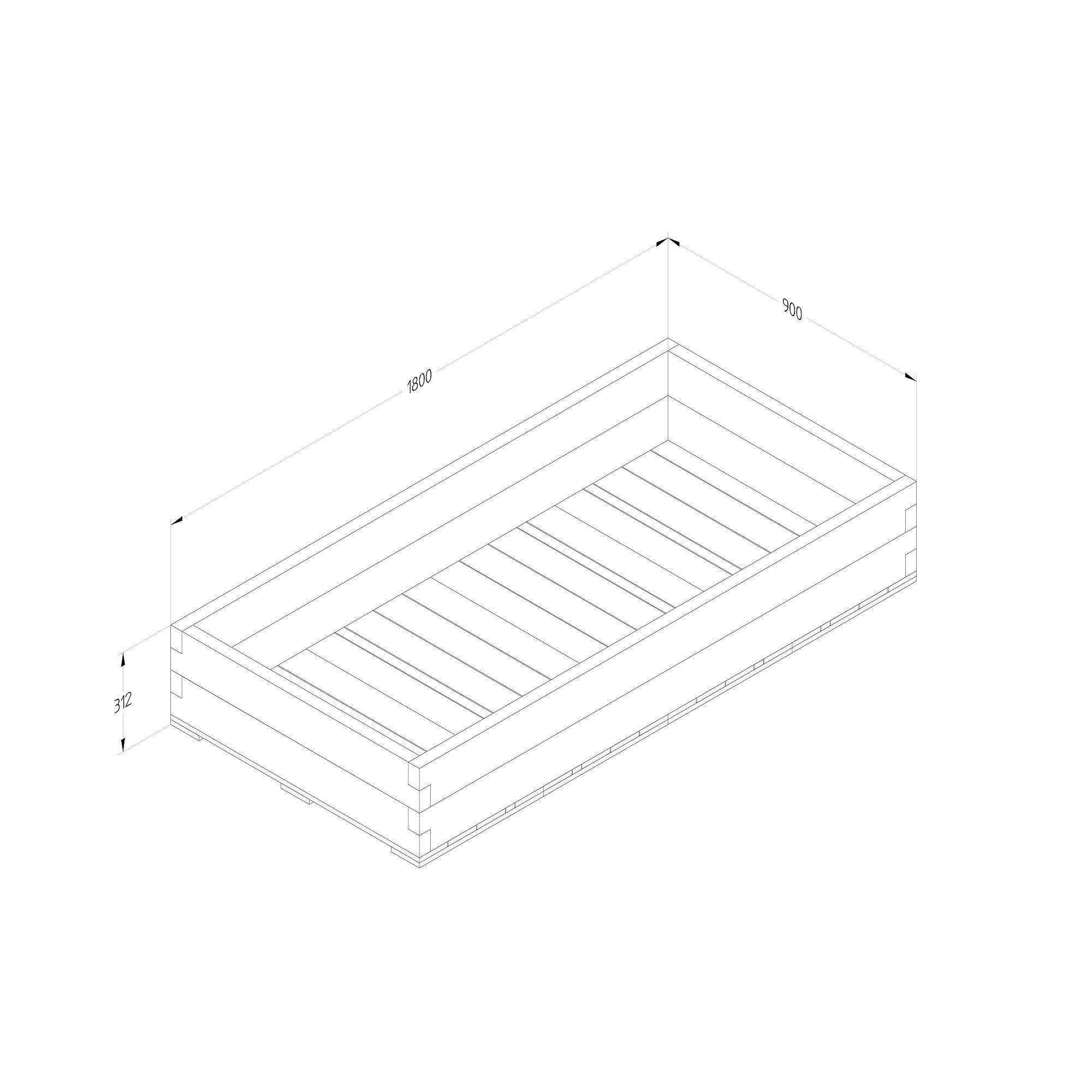 Forest Garden 1.8m x 0.9m Mixed softwood Rectangular Raised bed kit 1.62m²