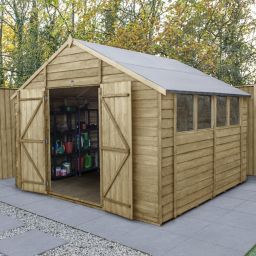 Forest Garden 10x10 Apex Overlap Wooden Shed
