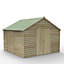 Forest Garden 10x10 ft Apex Wooden 2 door Shed with floor (Base included) - Assembly service included