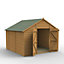 Forest Garden 10x10 ft Apex Wooden 2 door Shed with floor (Base included) - Assembly service included