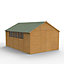 Forest Garden 10x15 ft Apex Wooden 2 door Shed with floor & 6 windows (Base included) - Assembly service included