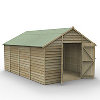 Forest Garden 10x15 ft Apex Wooden 2 door Shed with floor - Assembly service included