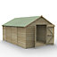 Forest Garden 10x15 ft Apex Wooden 2 door Shed with floor (Base included)