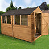 Forest Garden 10x6 ft Apex Wooden 2 door Shed with floor & 4 windows - Assembly service included