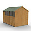 Forest Garden 10x6 ft Apex Wooden 2 door Shed with floor & 4 windows (Base included)