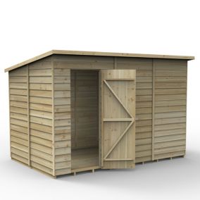 Forest Garden 10x6 ft Pent Wooden Shed with floor (Base included) - Assembly service included