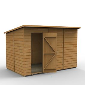 Forest Garden 10x6 ft Pent Wooden Shed with floor (Base included) - Assembly service included