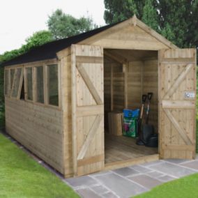 Forest Garden 12x8 Apex Tongue & groove Wooden Shed - Assembly service included