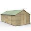 Forest Garden 20x10 ft Apex Wooden 2 door Shed with floor (Base included)