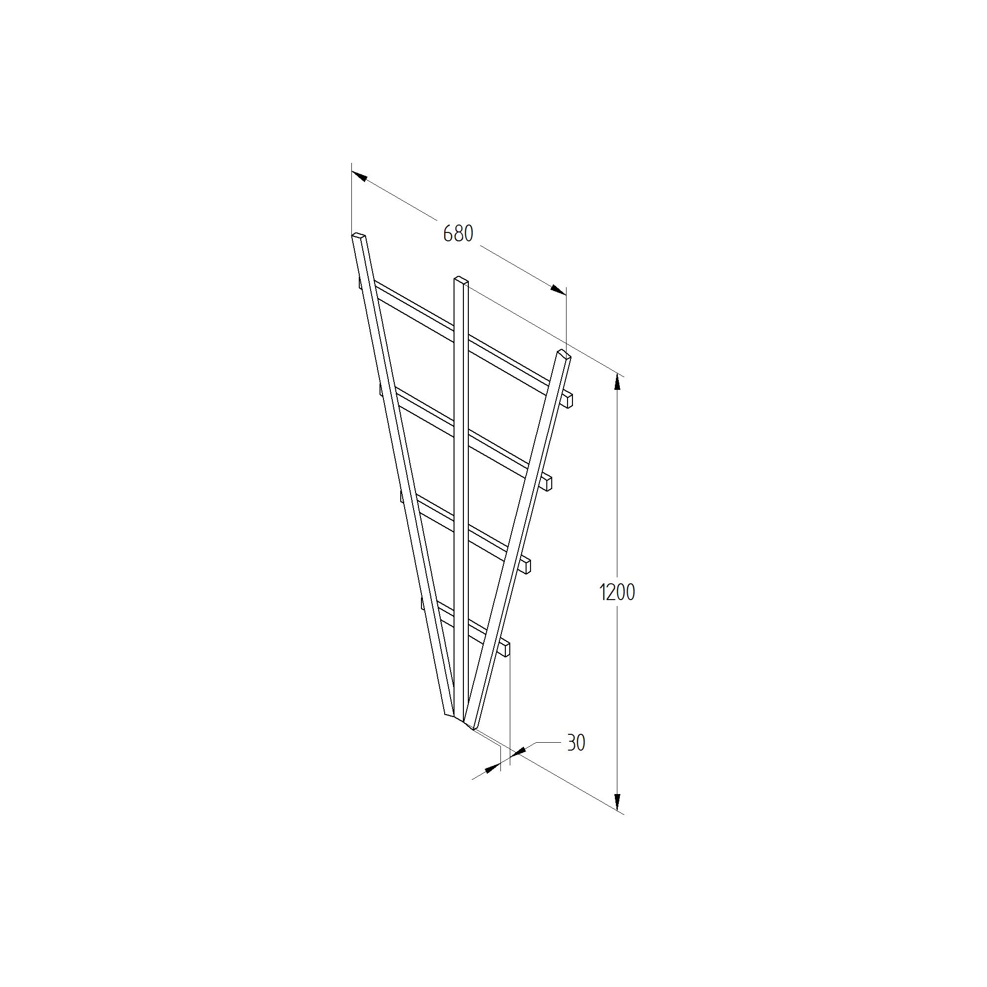 Forest Garden 4ft Fan Timber Trellis panel (W)68cm x (H)120cm