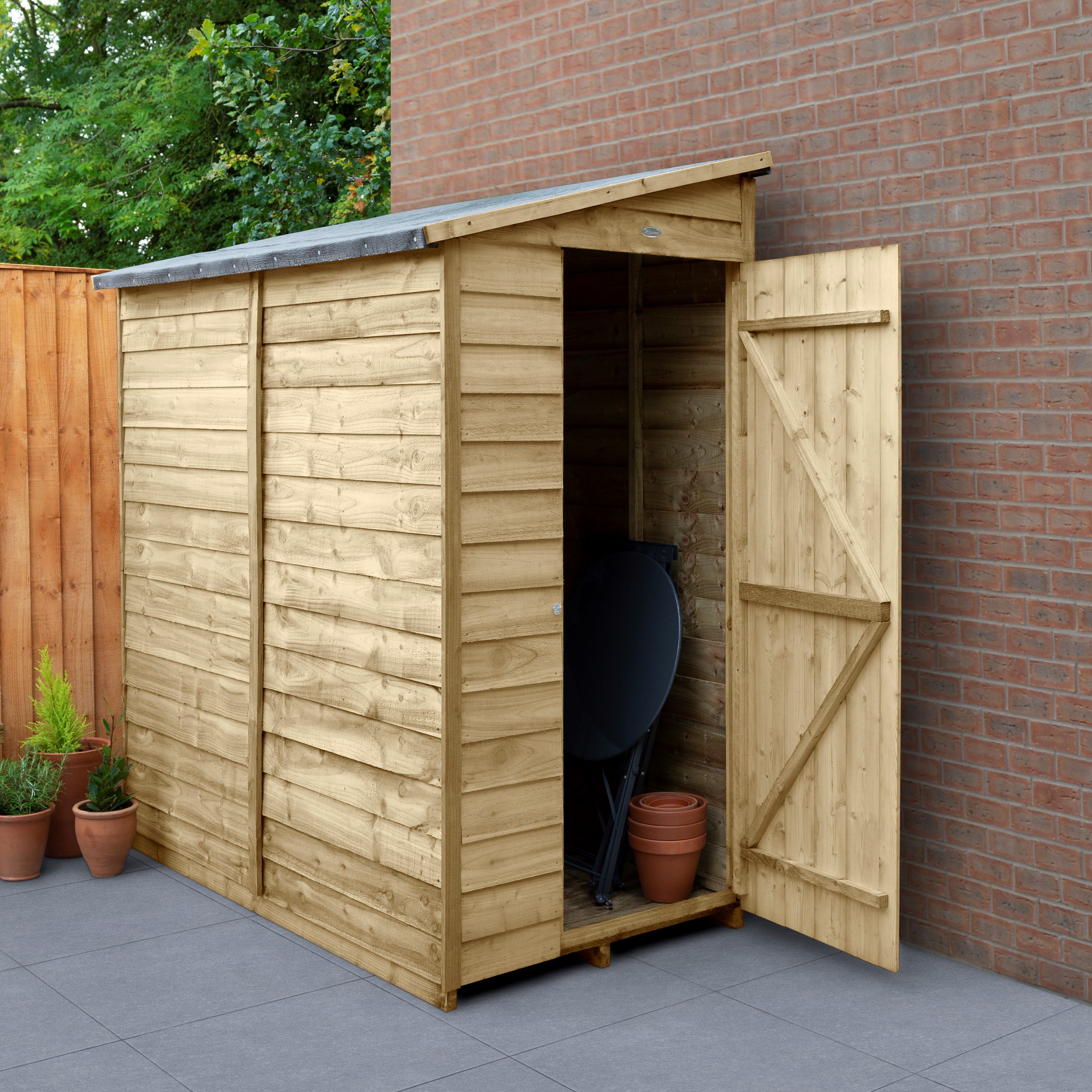 Forest Garden 6x3 ft Pent Wooden Shed with floor - Assembly service included
