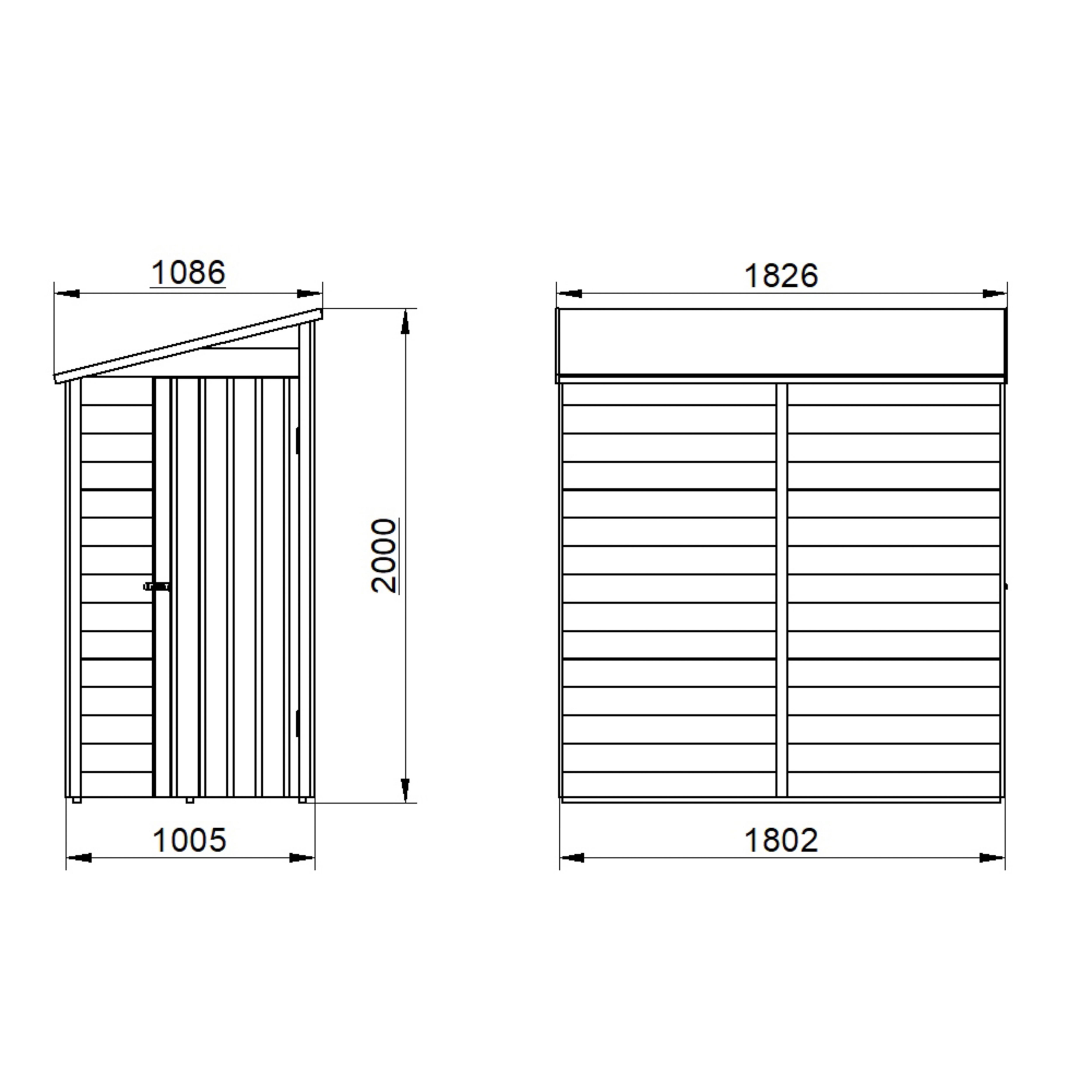Forest Garden 6x3 ft Pent Wooden Shed with floor - Assembly service included