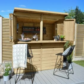 Forest Garden 6x3 ft with Single door Reverse apex Wooden Garden bar (H)2011mm x (W)1892mm - Assembly service included