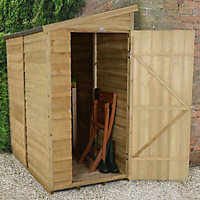 Forest Garden 6x3 Pent Pressure treated Overlap Wooden Shed with floor - Assembly service included