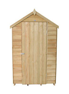 Forest Garden 6x4 ft Apex Green Wooden Shed with floor & 1 window