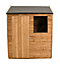 Forest Garden 6x4 ft Reverse apex Golden brown Wooden Shed with floor & 1 window (Base included) - Assembly service included