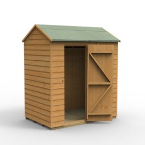 Forest Garden 6x4 ft Reverse apex Wooden Shed with floor - Assembly service included