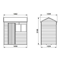 Forest Garden 6x4 Reverse apex Dip treated Overlap Wooden Shed with floor