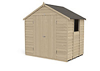 Forest Garden 7x5 ft Apex Wooden 2 door Shed with floor & 1 window - Assembly service included