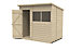 Forest Garden 7x5 ft Pent Wooden Shed with floor & 2 windows (Base included) - Assembly service included