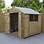 Forest Garden 7x7 ft Apex Wooden 2 door Shed with floor & 2 windows (Base included)