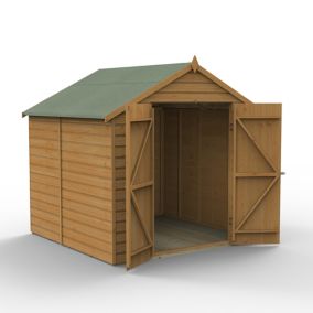 Forest Garden 7x7 ft Apex Wooden 2 door Shed with floor (Base included) - Assembly service included