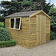 Forest Garden 8x6 Apex Tongue & groove Green Wooden Shed