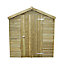 Forest Garden 8x6 ft Apex Green Wooden Shed with floor & 1 window - Assembly service included