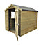 Forest Garden 8x6 ft Apex Green Wooden Shed with floor & 1 window - Assembly service included