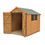 Forest Garden 8x6 ft Apex Wooden 2 door Shed with floor & 2 windows - Assembly service included