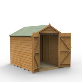 Forest Garden 8x6 ft Apex Wooden 2 door Shed with floor - Assembly service included
