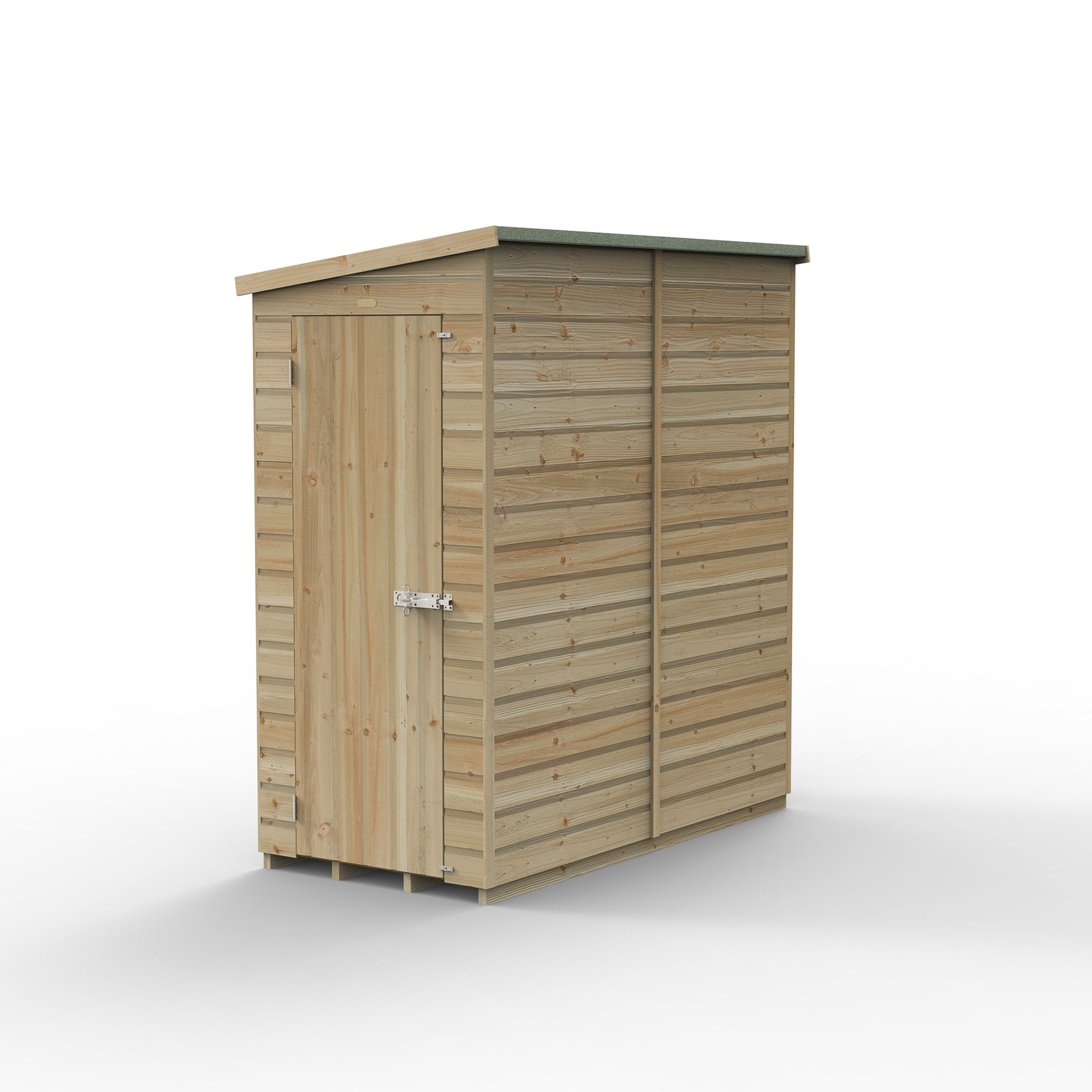 Forest Garden Beckwood 6x3 ft Pent Natural timber Wooden Shed with floor