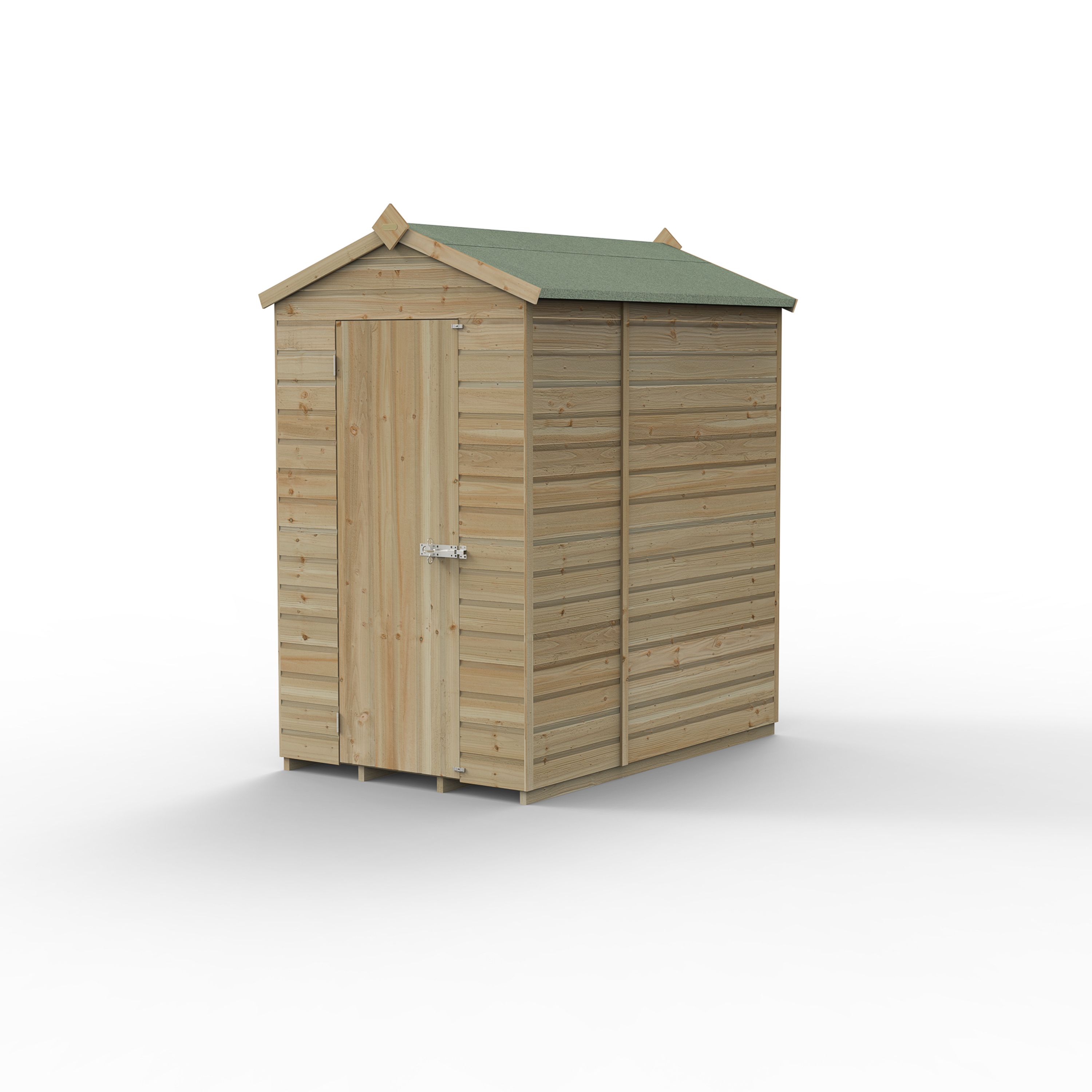 Forest Garden Beckwood 6x4 ft Apex Natural timber Wooden Shed with floor - Assembly not required