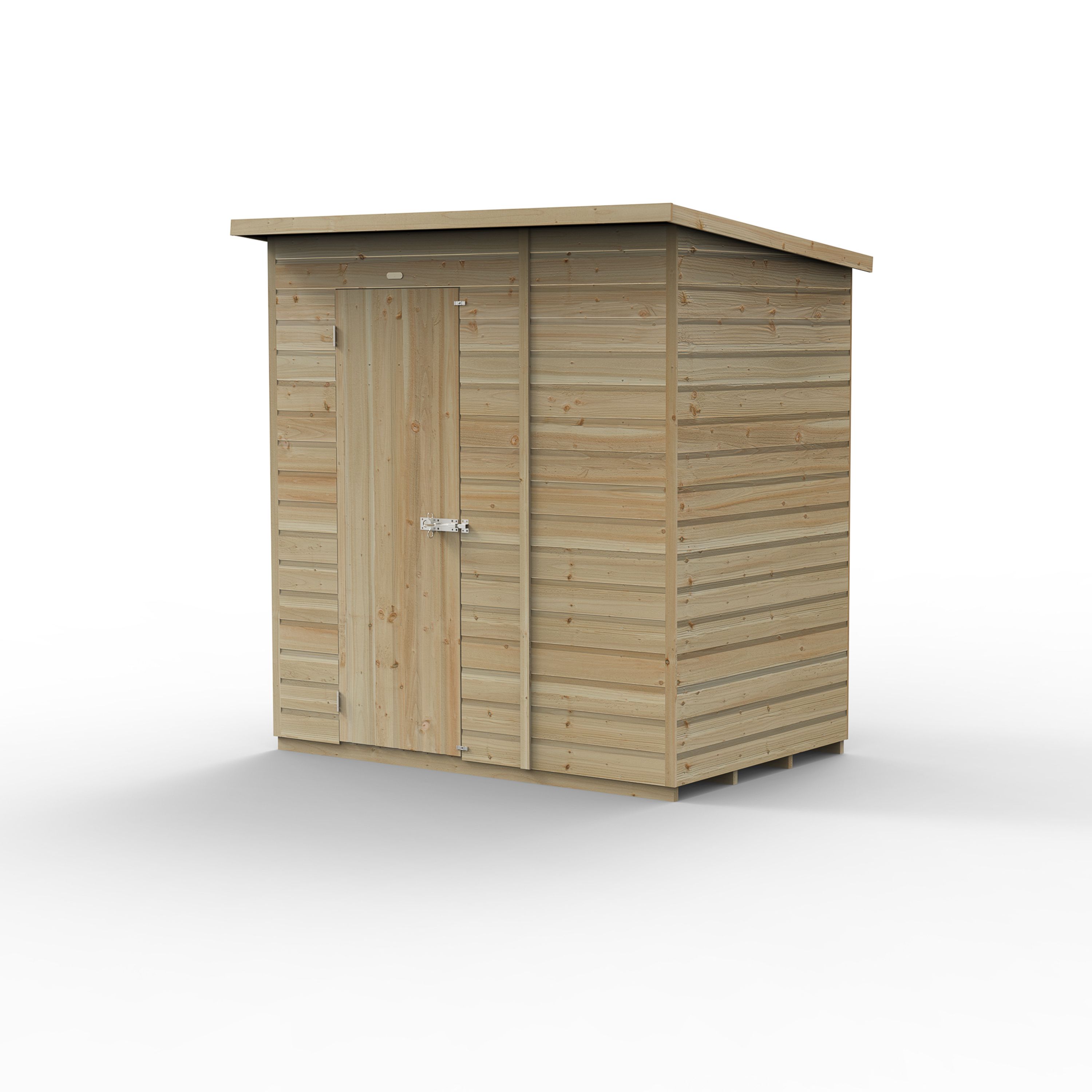 Forest Garden Beckwood 6x4 ft Pent Natural timber Wooden Shed with floor - Assembly not required