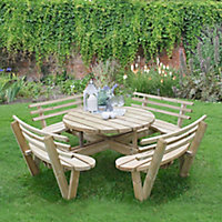 Forest Garden Circular Fixed Picnic table