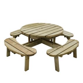 Forest Garden Circular natural timber Round Picnic table