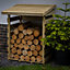 Forest Garden Compact Timber 3x3 ft Pent Log store