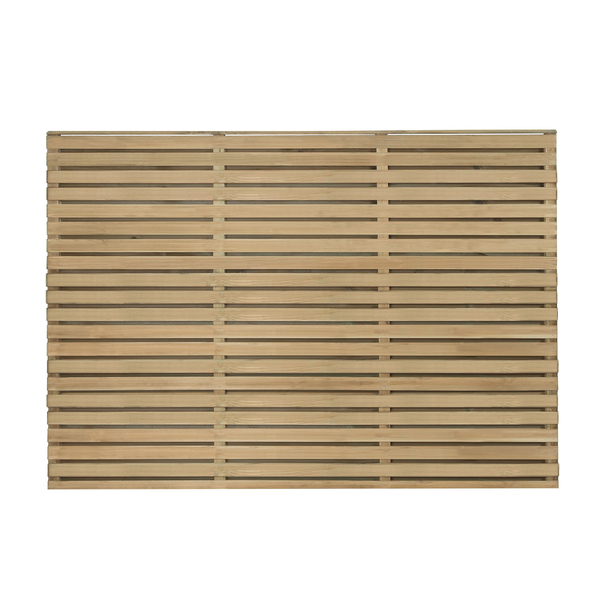 Forest Garden Contemporary Slatted Pressure treated 4ft Wooden Decorative fence panel (W)1.8m (H)1.2m, Pack of 4