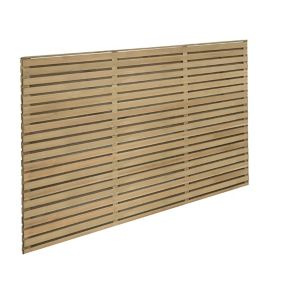 Forest Garden Contemporary Slatted Pressure treated 4ft Wooden Decorative fence panel (W)1.8m (H)1.2m, Pack of 5